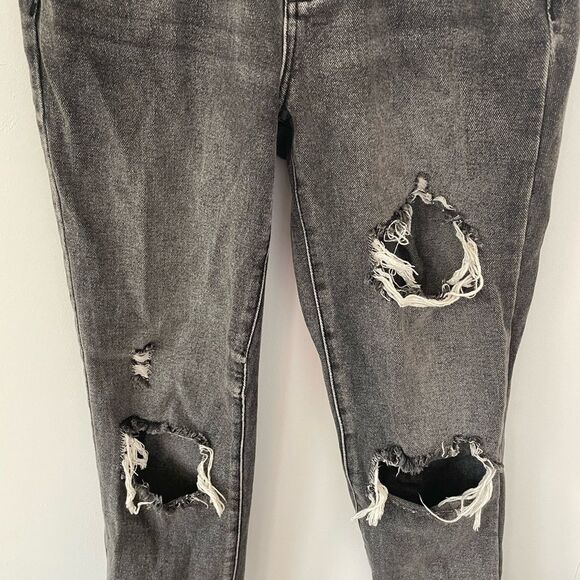Pacsun size 25 Women's Black Distressed Mom Jeans 100% Cotton see pictures. - Picture 2 of 9